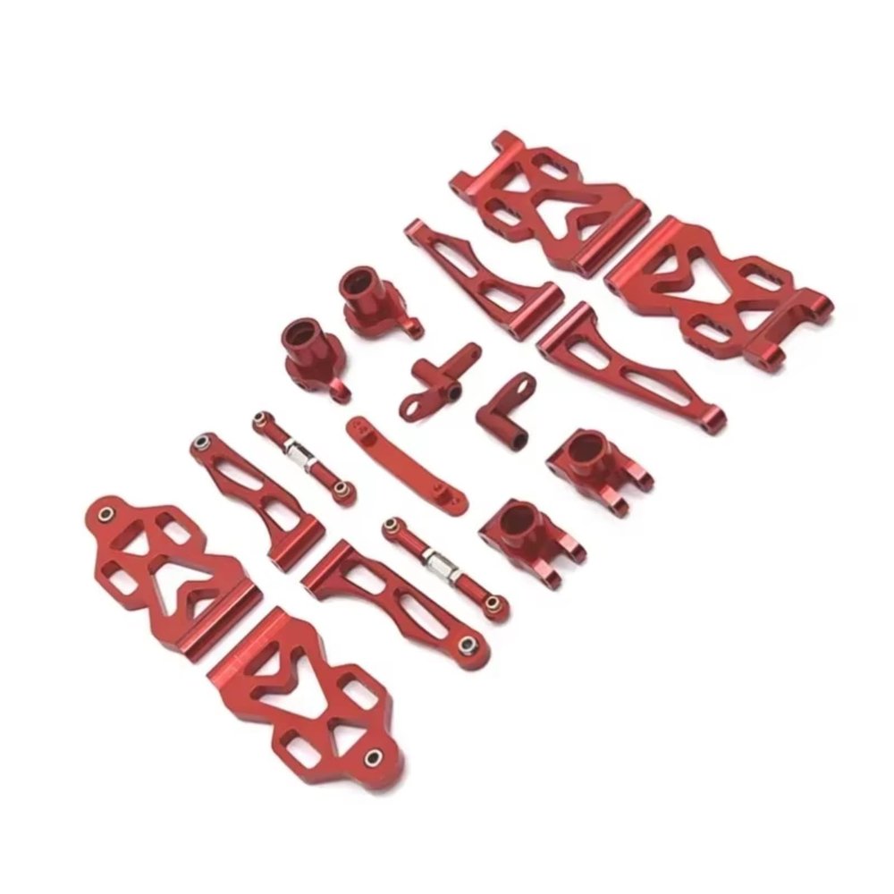 Parts For SCY For JJRC 16101 16102 16103 16104 16106 16201 1/16 Metal Upgrade For Swing Arm Steering Cup Connecting Rod Set RC Car Parts(Red)