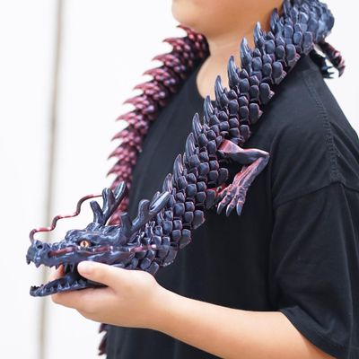 BANPIWOLG 47.5inch Super Large 3D Printed Dragon,Flexible Joint Animal Figurines, Cool Stuff Fun Gift,Home Office Decor,Fidget Toy for Adults Teens Boy Gifts Easter Basket Stuffers (colorfulA)
