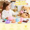 iAOVUEBY Silicone Tea Set for Toddlers, Tea Party Set for Little Girls, Kids Pretend Role Play Kitchen Toys, Toddler Girl Birthday Gifts Age 2-5 Year Old view 3