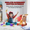 Kids Shopping Cart - Kids Grocery Cart, Play Shopping Carts, Pretend Play Toy Basket Set with Food Accessories, Interactive Grocery Store Games for Toddler Boys Teens Girls Children Indoor Outdoor view 4