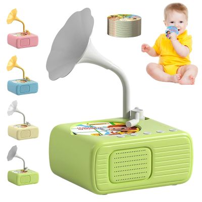 Toddler Phonograph with 99 Cards, Player Audio Books for Kids, Toddler Music Player for 3+ Years Old, Educational Phonograph for Boys and Girls (Green)