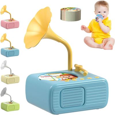 Toddler Phonograph with 99 Cards, Player Audio Books for Kids, Toddler Music Player for 3+ Years Old, Educational Phonograph for Boys and Girls (Blue)