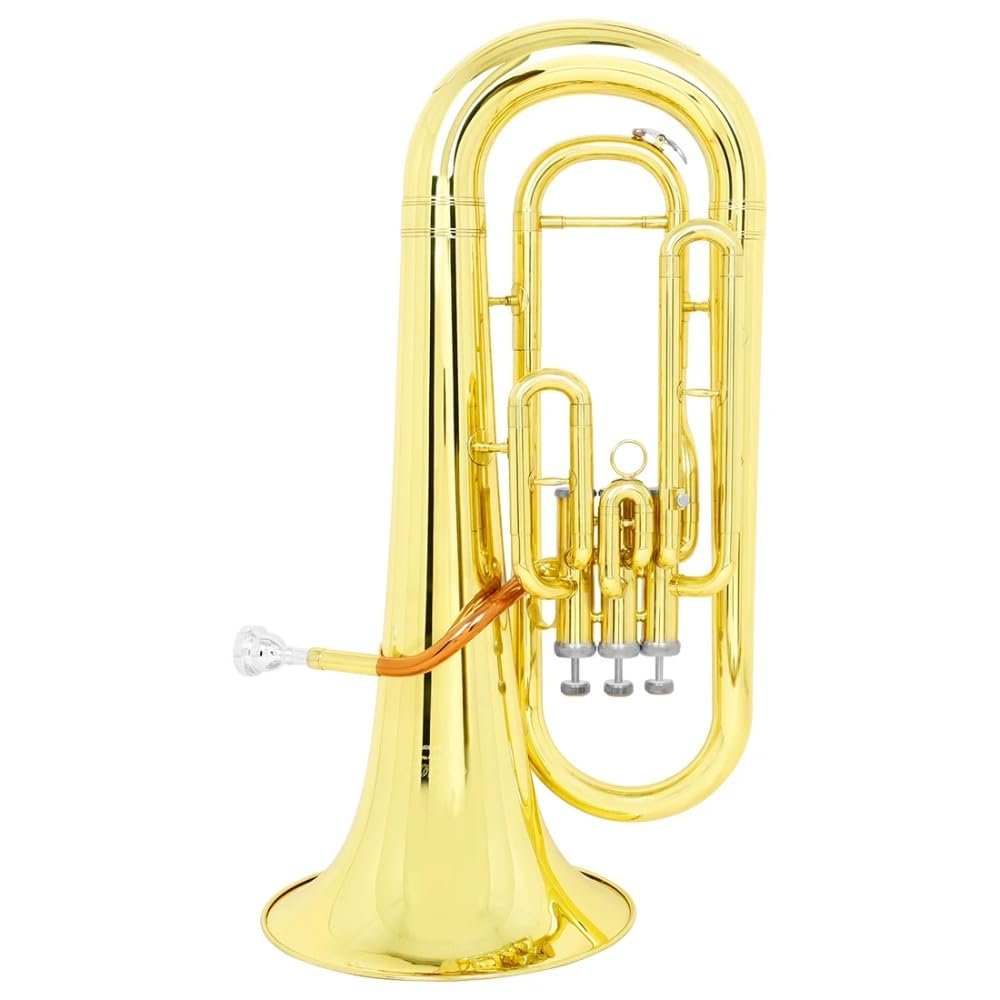 Bb Flat Euphonium Brass Instrument 3-Valve Baritone Horn with Case & Back Straps Ideal for Beginners & Brass Band Performances Durable & Portable