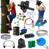 FAHKNS 120FT Zipline for Backyard Kids and Adults: Up to 400 lbs Updated Removable Design Trolley,Thickened Seat,Safety Harness,Quick Tighten Zipline Kits for Outdoor view 1