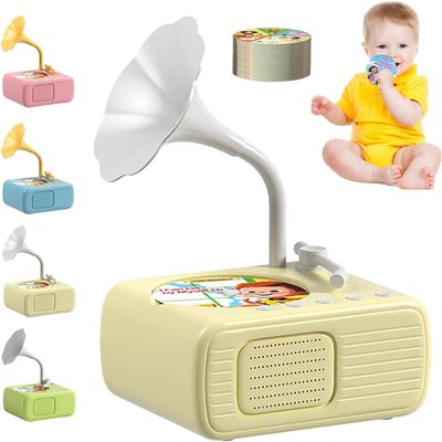 Toddler Phonograph with 99 Cards, Player Audio Books for Kids, Toddler Music Player for 3+ Years Old, Educational Phonograph for Boys and Girls (Orange)