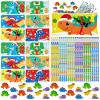 Cinrobiye 48 Pcs Christmas Dinosaur Gift Set Holiday Pencil Case Pouches Dino Pencils Erasers Xmas Party Supplies Stocking Stuffers Goody Bag Fillers Teacher Rewards Prizes Holiday Exchange Gifts view 1