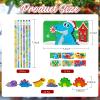 Cinrobiye 48 Pcs Christmas Dinosaur Gift Set Holiday Pencil Case Pouches Dino Pencils Erasers Xmas Party Supplies Stocking Stuffers Goody Bag Fillers Teacher Rewards Prizes Holiday Exchange Gifts view 2