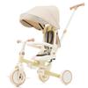 7-in-1 Foldable Toddler Tricycle with Parent Push Handle, Removable Pedals & Canopy for 1-6 Year Olds, 5-Point Harness & Lightweight Aluminum Frame (Yellow) view 1