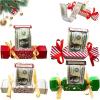 4PCS Candy Christmas Money Pull Boxes  Fun Cash Gift Holders with 40 Clear Envelopes, Creative Surprise Boxes for Kids, Teens & Adults view 1