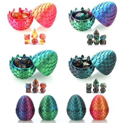 4pcs DND dice 3D Printed Dragon Egg (Four Dazzling Colors-B)