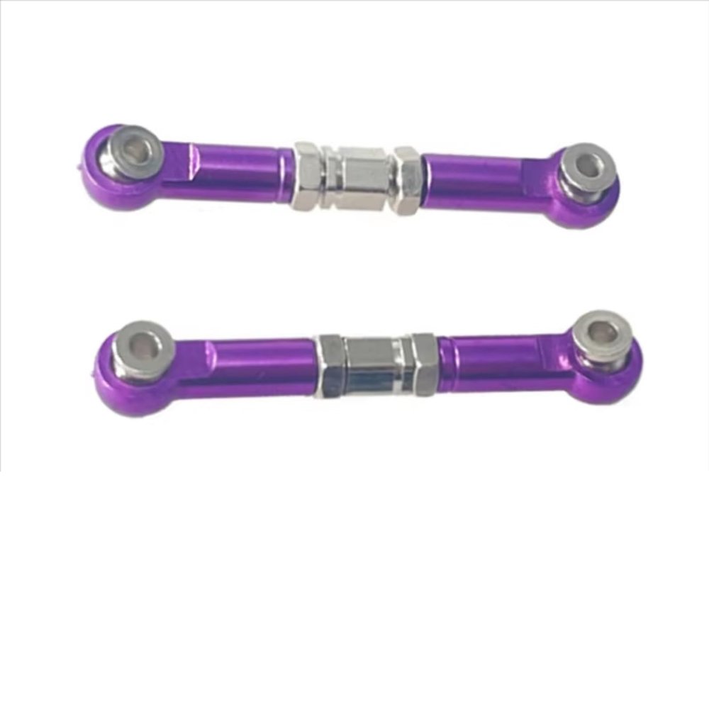 Compatible with MJX for Hyper Go 14209 14210 H14BM 1/14 Remote Control Car Upgrades Parts Accessories Metal Steering Rod RC Car Accessories(Purple)