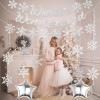 32Pcs Winter Wonderland Christmas Decorations, Winter Wonderland Decorations Snowflake Hanging Swirls Decoration Glittery Snowflakes Ornament Banner for Baby Shower Holiday Frozen Party Birthday Decor view 3