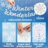 32Pcs Winter Wonderland Christmas Decorations, Winter Wonderland Decorations Snowflake Hanging Swirls Decoration Glittery Snowflakes Ornament Banner for Baby Shower Holiday Frozen Party Birthday Decor view 4