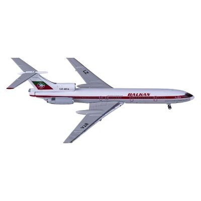 Die Cast Plane 1:400 for PH11825 Balkan TU-154B LZ-BTA Diecasts Collectible Aircraft Model Alloy Miniatures Toy Finished Metal Airplane