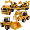 3-in-1 Excavator Bulldozer Engineering Semi-Truck Toy Set for Boy Gift Age 3 4 5 6 7 Large Transport Vehicle Road Trailer Truck Loader Kids Play Inertia Construction Toy Toddlers Digger Sound Light view 1
