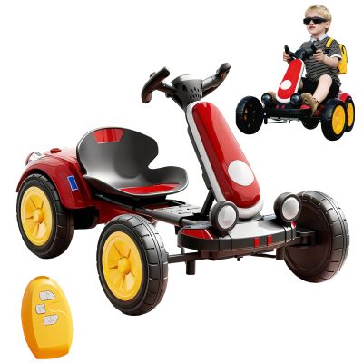 12v Electric go-Kart, Kids Quad Electric go Kart, Adjustable seat, Non-Slip and wear-Resistant Tires, Music and LED Lights, Enlarged and Widened seat, Suitable for Children Over 3 Years Old