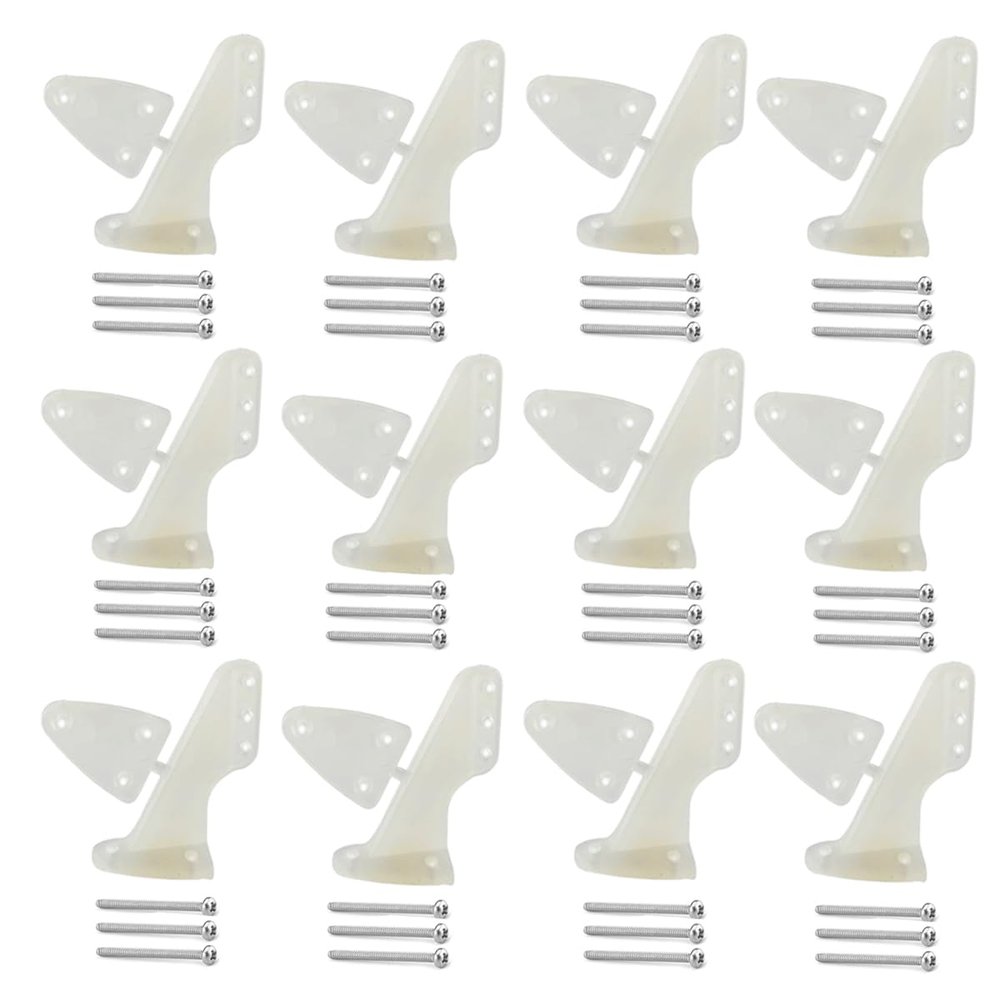 12Sets Nylon Control Horns 3 Holes Positions L20W14H29mm Control Horn for RC Airplane KT Model Plane Parts Accessories with M2x20mm Screws