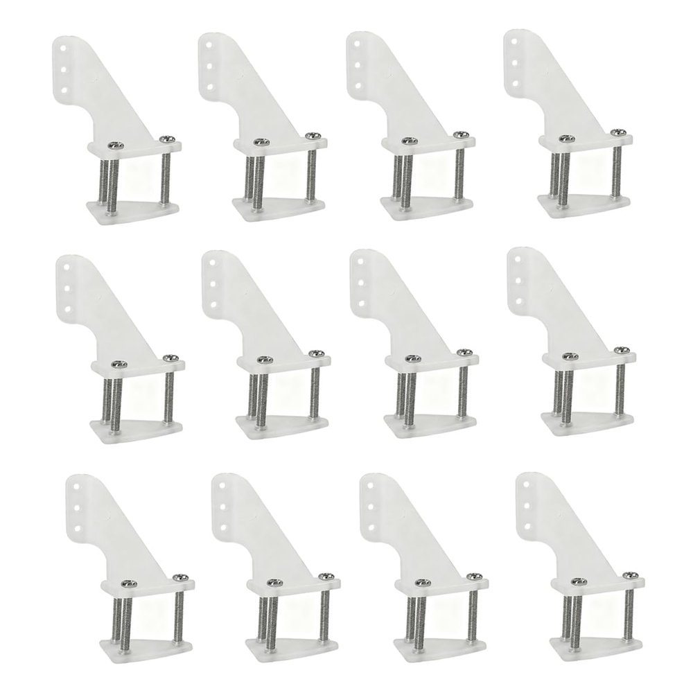 12Sets Nylon Control Horns 3 Holes Positions L20W14H29mm for RC Airplane KT Model Plane Parts Accessories with M2x16mm Screw