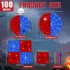 100 Pcs Spider Web Tableware Party Supplies  Disposable Red and Blue Web Paper Plates, Napkins, and Forks for Superhero Birthdays, Kids Parties, and Comic Theme Celebrations  Serves 25 view 2