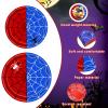 100 Pcs Spider Web Tableware Party Supplies  Disposable Red and Blue Web Paper Plates, Napkins, and Forks for Superhero Birthdays, Kids Parties, and Comic Theme Celebrations  Serves 25 view 3