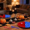 100 Pcs Spider Web Tableware Party Supplies  Disposable Red and Blue Web Paper Plates, Napkins, and Forks for Superhero Birthdays, Kids Parties, and Comic Theme Celebrations  Serves 25 view 4