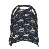 Orange Cartoon Shark Print Baby Car Seat Covers, Breathable Nursing Cover Breastfeeding Cover, Stroller Covers, Multi-use Infant Carseat Canopy, Baby Boys Girls Newborn Essentials view 1