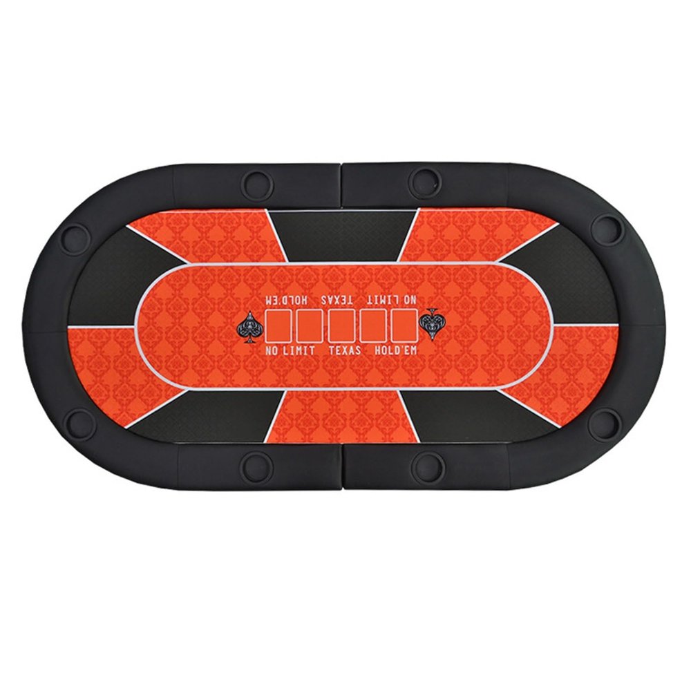 Portable Foldable Poker Tabletop, Oval Texas Hold'em Table with Oxford Bag & 8 Cup Holders, Ideal for Casino Games, Blackjack, and Card Playing, No Assembly Needed
