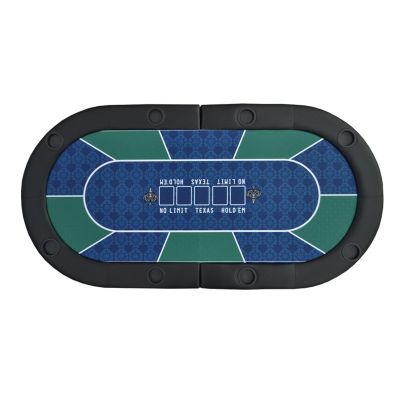 Portable Foldable Poker Tabletop, Oval Texas Hold'em Table with Oxford Bag & 8 Cup Holders, Ideal for Casino Games, Blackjack, and Card Playing, No Assembly Needed