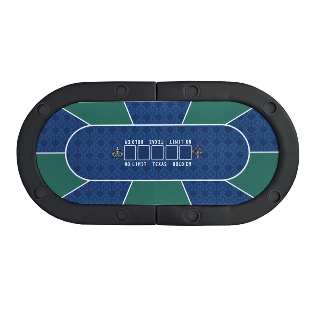 Portable Foldable Poker Tabletop, Oval Texas Hold'em Table with Oxford Bag & 8 Cup Holders, Ideal for Casino Games, Blackjack, and Card Playing, No Assembly Needed