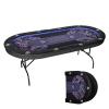Foldable Poker Table with Collapsible Legs and Built-in LED Lights for Casino-Style Home Games view 1