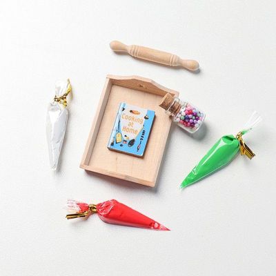 1 12 Scale Dollhouse Furniture Miniature Accessories Baking Tools,1/6 Mini Dollhouse Accessories which Including Rolling Pin,Cake Mold,Cream for Dollhouse Kitchen and Decoration