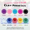 30-500 PCS Casino Grade Personalized Casino Chips for Poker Games 11 Grams Custom Clay Poker Chips with Logo or Design 40MM Customized Metal Poker Chips Bulk Custom Golf Ball Makers Chips (Blue) view 4