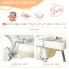 4PK Baby Spoon and Fork with Holder Straps for Kids Aged 6+ Months Self Feeding, No Throw Toddler Travel Essential Leash for High Chair or Bib or Wrist, Silicone Baby Led Weaning Supplies (Ether) view 3