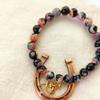 Gowvvxu Horse Bracelet with Natural Stone Beads Horse Jewelry for Women With Gift Card, Ideal equestrian Lover Gifts (OrangeBlack) view 3