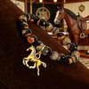 Gowvvxu Horse Bracelet with Natural Stone Beads Horse Jewelry for Women With Gift Card, Ideal equestrian Lover Gifts (OrangeBlack) view 4