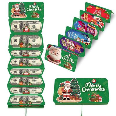 3 in 1 Set 39.1 Inch Christmas Money Pull Box, Santa Dollar Bill Gift Holder with 10 Slots, Surprise Party Gifts for Kids, Family, Stocking Stuffers (Red, Green, Blue) (Green 3Pcs)