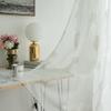 HooHero White Exquisite Simple Coil Embroidered 50 Width Sheer Curtains Window Treatments Semi Panel Drape Tulle Drapes for Living Kids Room Doorway Kitchen view 1