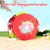 BUBBLELOGUS Strawberry Bubble Protective Case for Tamagotchi Paradise, Soft TPU Silicone Cover with Faceplate, Flower Shaped Zoom Dial Cap & Charms Set, Anti-Scratch & Waterproof (Red) view 2