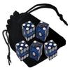 Authentic Casino Dice w/Pouch + Genuine Leather Cup Wide Opening (No Lining Natural, Las Vegas Bally's Blue Frosted) view 2