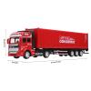 1:48 Scale Alloy Container Truck Model Toy, Highly Detailed Diecast Simulation with Removable Cab & Opening Door, Pull Back Car Toys Vehicle 4 Color Options for Children Collection Gift Display(Red) view 2