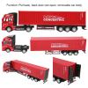 1:48 Scale Alloy Container Truck Model Toy, Highly Detailed Diecast Simulation with Removable Cab & Opening Door, Pull Back Car Toys Vehicle 4 Color Options for Children Collection Gift Display(Red) view 4
