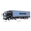 1:48 Scale Alloy Container Truck Model Toy, Highly Detailed Diecast Simulation with Removable Cab & Opening Door, Pull Back Car Toys Vehicle 4 Color Options for Children Collection Gift Display(Gray) view 2
