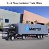 1:48 Scale Alloy Container Truck Model Toy, Highly Detailed Diecast Simulation with Removable Cab & Opening Door, Pull Back Car Toys Vehicle 4 Color Options for Children Collection Gift Display(Gray) view 3
