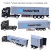 1:48 Scale Alloy Container Truck Model Toy, Highly Detailed Diecast Simulation with Removable Cab & Opening Door, Pull Back Car Toys Vehicle 4 Color Options for Children Collection Gift Display(Gray) view 4