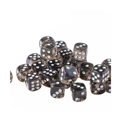 12mm D6 Dice - Dark Translucent - 25 Count Bag