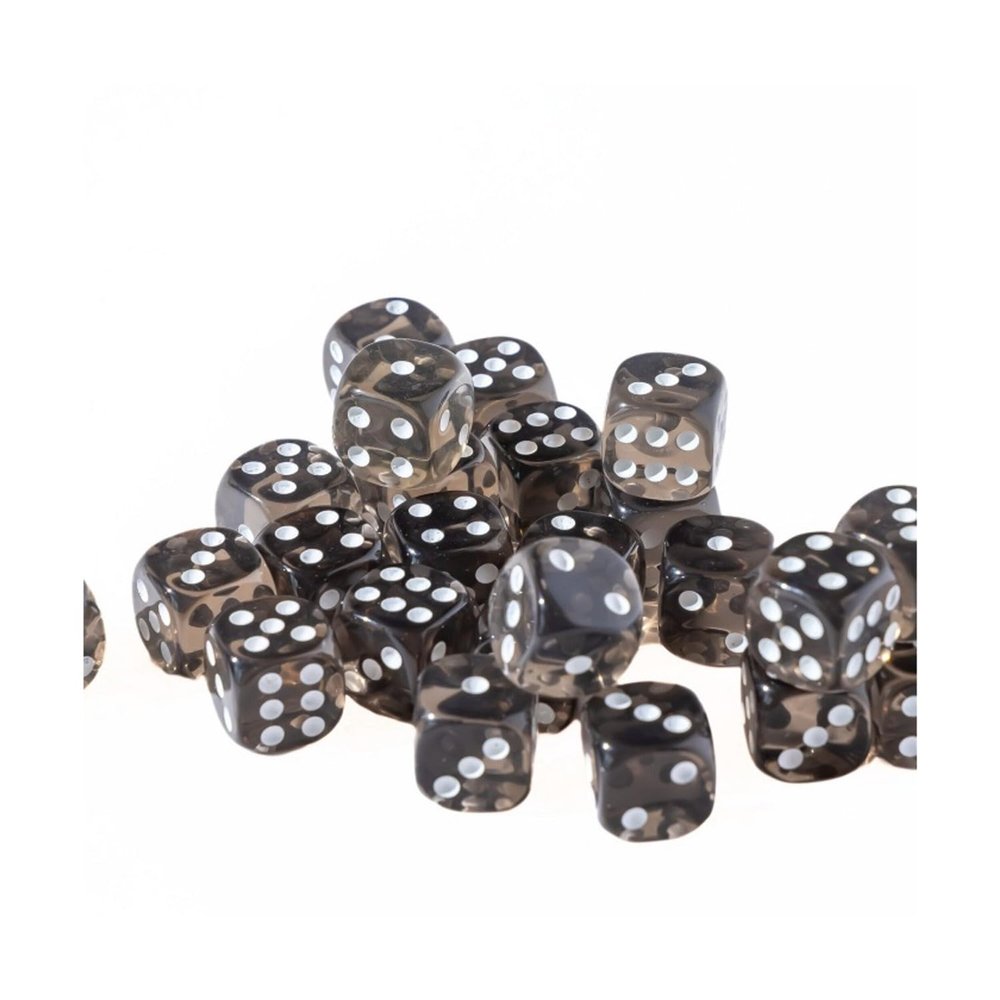 12mm D6 Dice - Dark Translucent - 25 Count Bag