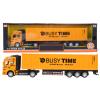 1:48 Scale Alloy Container Truck Model Toy,Highly Detailed Diecast Simulation with Removable Cab & Opening Door, Pull Back Car Toys Vehicle 4 Color Options for Children Collection Gift Display(Yellow) view 1