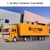 1:48 Scale Alloy Container Truck Model Toy,Highly Detailed Diecast Simulation with Removable Cab & Opening Door, Pull Back Car Toys Vehicle 4 Color Options for Children Collection Gift Display(Yellow) view 3