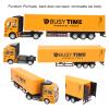 1:48 Scale Alloy Container Truck Model Toy,Highly Detailed Diecast Simulation with Removable Cab & Opening Door, Pull Back Car Toys Vehicle 4 Color Options for Children Collection Gift Display(Yellow) view 4
