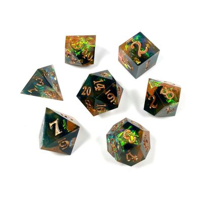 Amber Shards Sharp Edge Dice Set